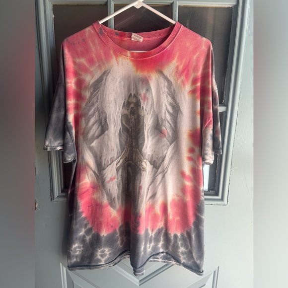 Vintage Other - Vintage Y2K Grim Reaper Skull Wing Angel of Death Tie Dye Shirt Art Drawing 2XL